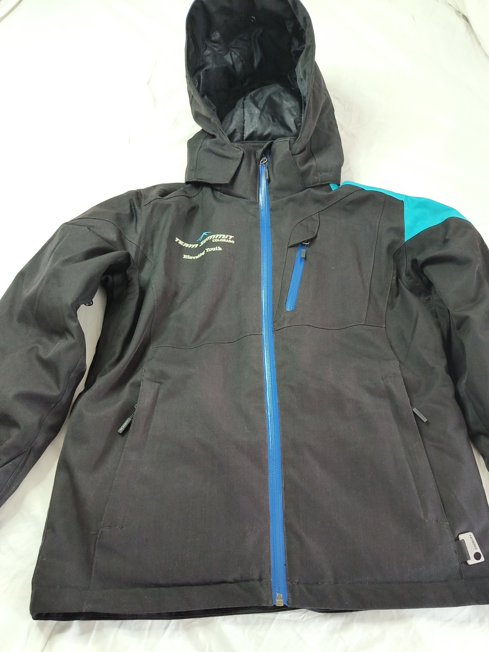 Karbon Youth Size 12 Ski Jacket Team Summit Colorado Black Blue